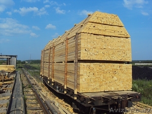 Доска обрезная,  брус в вагонном объёме от производителя.